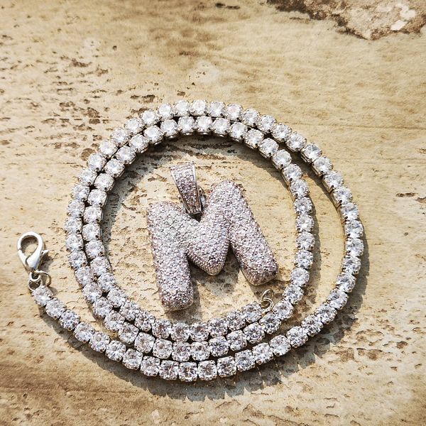 custom name 26 letters necklace & pendant with 5mm tennis chain cubic zircon women men's hip hop jewelry, Silver
custom name 26 letters necklace & pendant with 5mm tennis chain cubic zircon women men's hip hop jewelry, Silver