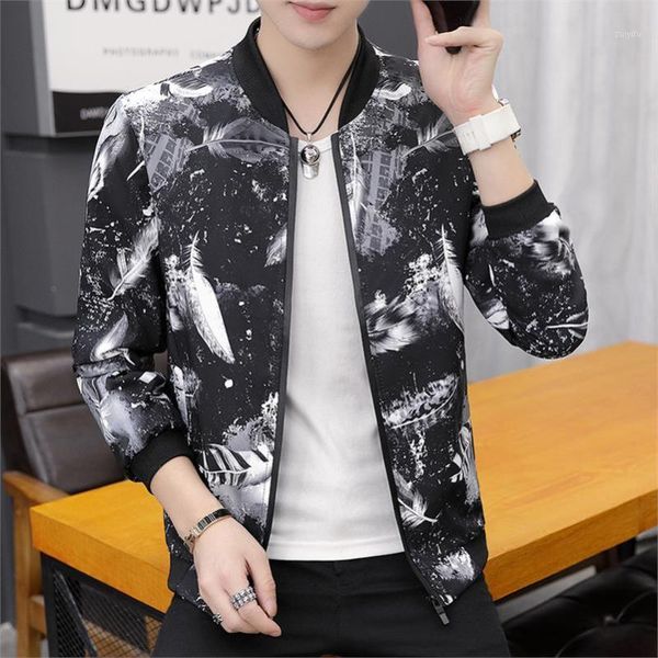 2019 the new spring autumn mens fashion black and white feather printing outerwear men' s thin jackets casual trend coat1, Black;brown
2019 the new spring autumn mens fashion black and white feather printing outerwear men' s thin jackets casual trend coat1, Black;brown
