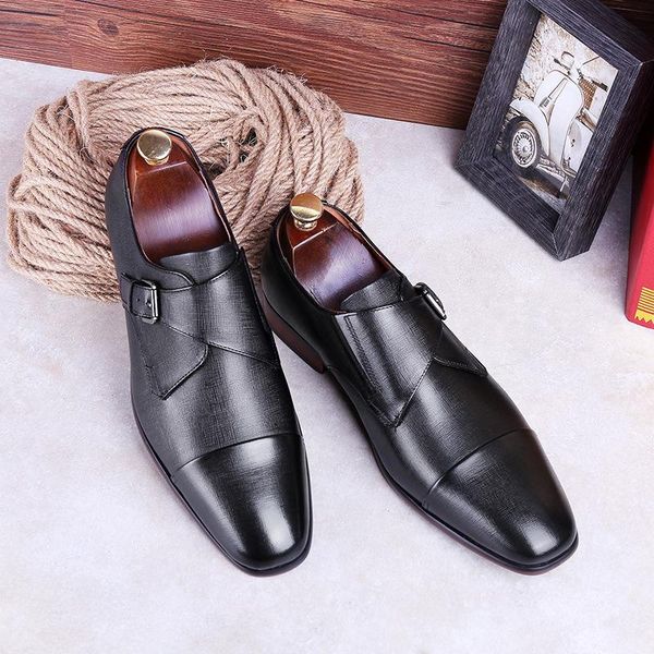 new style men's shoes with buckle, mengke shoes, leather dress shoes, elegant men's casual business shoes, Black
new style men's shoes with buckle, mengke shoes, leather dress shoes, elegant men's casual business shoes, Black
