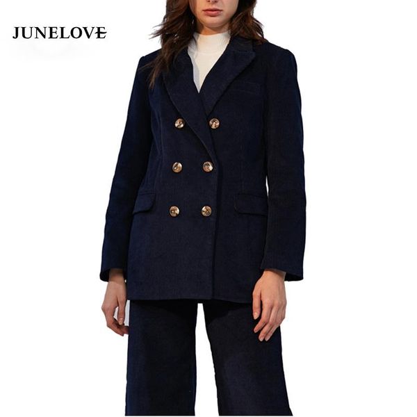 junelove 2020 autumn women corduroy blazer thick retro double breasted blazer office coats suits women highstreet outerwear, White;black
junelove 2020 autumn women corduroy blazer thick retro double breasted blazer office coats suits women highstreet outerwear, White;black