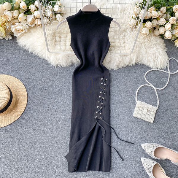 bandage dressed as female wasit high neck spring summer vinegar elegant 2021 midi dress lace up v7s0, Black;gray
bandage dressed as female wasit high neck spring summer vinegar elegant 2021 midi dress lace up v7s0, Black;gray