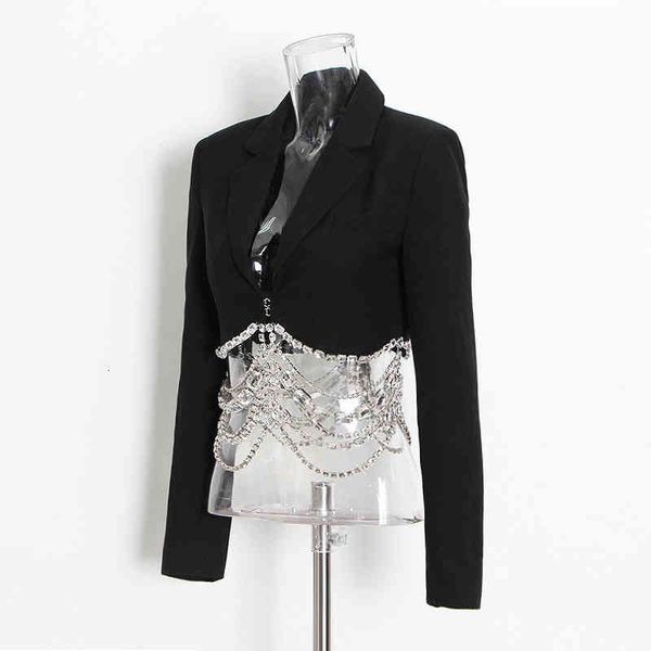 two piece dress twotwinstyle casual patchwork chain set women notched long sleeve blazer temperament skirts women's autumn style katj, White
two piece dress twotwinstyle casual patchwork chain set women notched long sleeve blazer temperament skirts women's autumn style katj, White