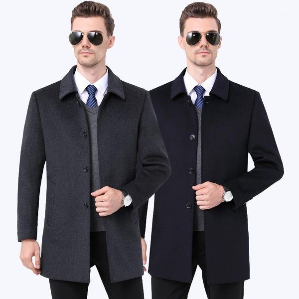 new men's double faced cashmere coat winter fashion lapel medium long woolen coat down liner1, Black
new men's double faced cashmere coat winter fashion lapel medium long woolen coat down liner1, Black