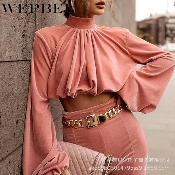 women spring autumn loose ruched shirt crop casual ladies long sleeve high collar pink color t-shirt q1210, White
women spring autumn loose ruched shirt crop casual ladies long sleeve high collar pink color t-shirt q1210, White