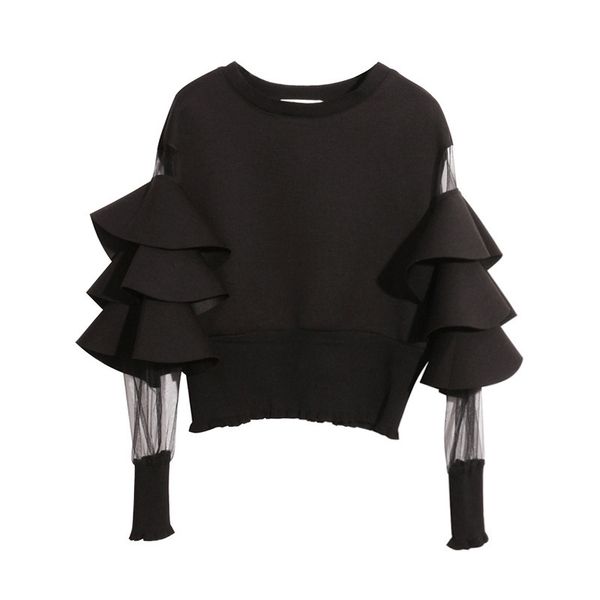 twotwinstyle patchwork mesh perspective short female sweatshirt for women pullovers loose black autumn clothes new 201203
twotwinstyle patchwork mesh perspective short female sweatshirt for women pullovers loose black autumn clothes new 201203