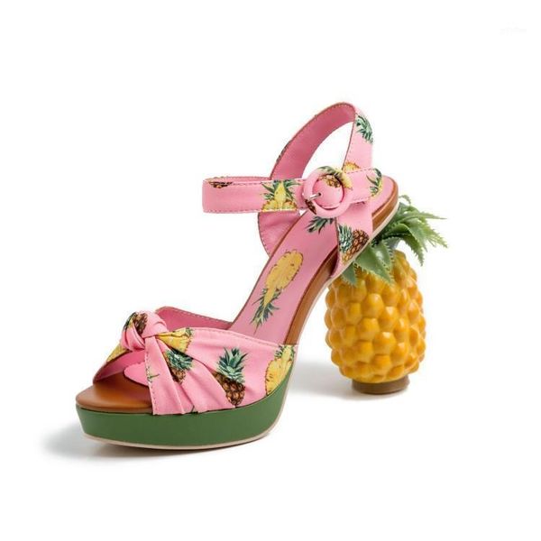 stylish pink women's pineapple heels sandals high heels buckle open toe party shoes platform j171, Black
stylish pink women's pineapple heels sandals high heels buckle open toe party shoes platform j171, Black