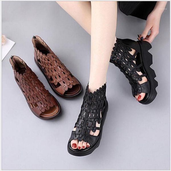 dress shoes 2021 summer genuine leather gladiator sandals women breathable cool boots woman black wedges ladies zipper women's shoes1
dress shoes 2021 summer genuine leather gladiator sandals women breathable cool boots woman black wedges ladies zipper women's shoes1