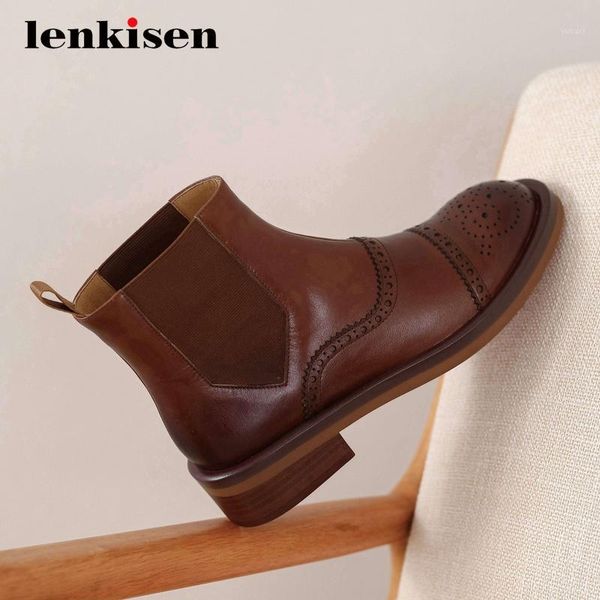 boots lenkisen stretch real leather retro british european design thick med heel round toe slip on daily wear ankle l851, Black
boots lenkisen stretch real leather retro british european design thick med heel round toe slip on daily wear ankle l851, Black