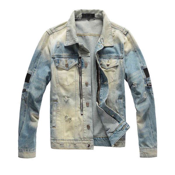 men's jackets men zipper black denim ripped fashion patchwork slim fit streetwear motorcycle biker epaulet jeans jacket coat big size 4, Black;brown
men's jackets men zipper black denim ripped fashion patchwork slim fit streetwear motorcycle biker epaulet jeans jacket coat big size 4, Black;brown