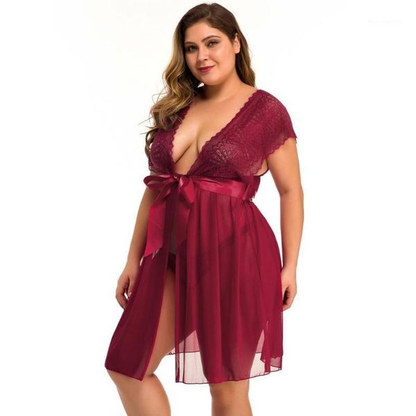 sleepwear see through nightgown fat erotic lingerie women lace hollow-out night dress with g string panty plus size1, Black;red
sleepwear see through nightgown fat erotic lingerie women lace hollow-out night dress with g string panty plus size1, Black;red