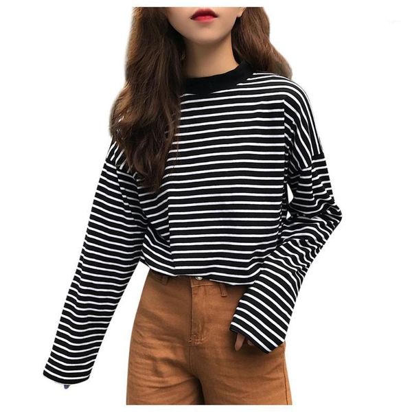 women t-shirt spring fashion women's o-neck stripe printing long sleeve pullover shirt shirts #35%1, White
women t-shirt spring fashion women's o-neck stripe printing long sleeve pullover shirt shirts #35%1, White