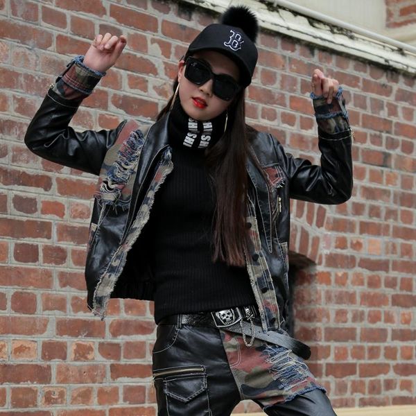 unique pu leather jackets fashion 2020 spring ladies punk holes camouflage patchwork coats vintage female clothes slim lt569s30, Black;brown
unique pu leather jackets fashion 2020 spring ladies punk holes camouflage patchwork coats vintage female clothes slim lt569s30, Black;brown