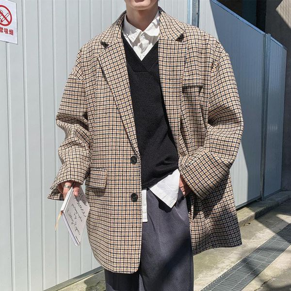 men's suits & blazers 2021 coats lattice printing formal woollen blends suit jackets clothing single western clothes casual bla, White;black
men's suits & blazers 2021 coats lattice printing formal woollen blends suit jackets clothing single western clothes casual bla, White;black