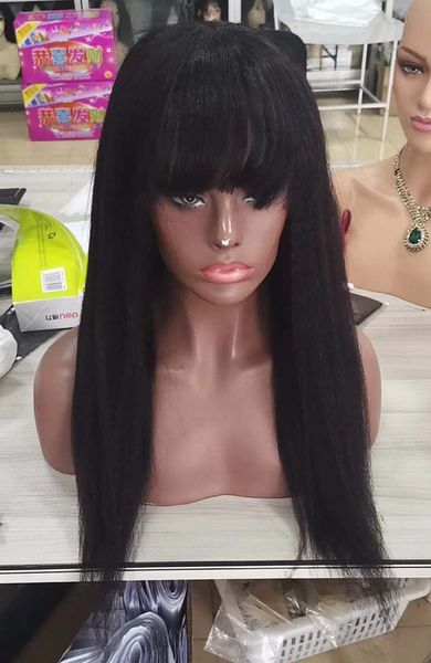 machine made wigs with bangs 150% density cambodian human hair kinky straight african american wig, Black;brown
machine made wigs with bangs 150% density cambodian human hair kinky straight african american wig, Black;brown