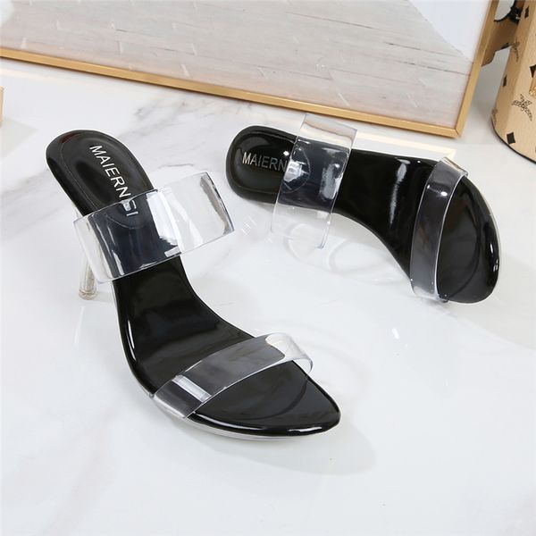 2021 will see new woman of clear crystal luxury eight inches high heels tall slides designer lady weird transparent slippers jam shoes tkge, Black
2021 will see new woman of clear crystal luxury eight inches high heels tall slides designer lady weird transparent slippers jam shoes tkge, Black