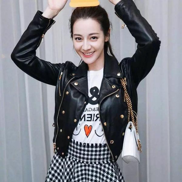 woman coats 100% sheepskin leather coat full sleeve female motorcycle jackets natural genuine leather short ladies jackets h58, Black
woman coats 100% sheepskin leather coat full sleeve female motorcycle jackets natural genuine leather short ladies jackets h58, Black