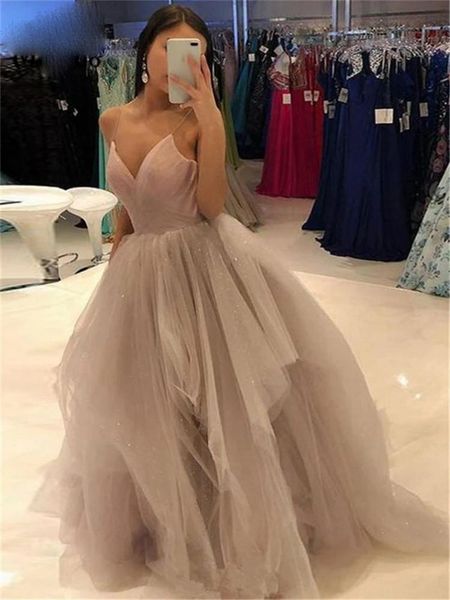 custom spaghetti puffy tulle evening dresses 2021 with sequins sweep train formal prom party gowns plus size, Black;red
custom spaghetti puffy tulle evening dresses 2021 with sequins sweep train formal prom party gowns plus size, Black;red