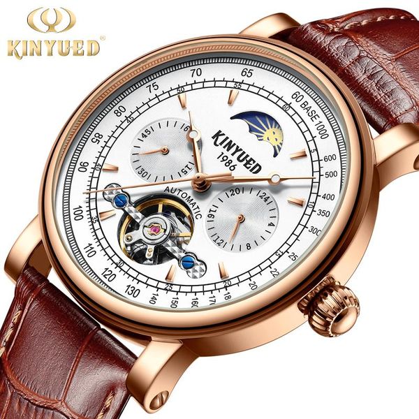 wristwatches kinyued fashion mechanical watch men gold moon phase luminous hands leather strap watches tourbillon waterproof wristwatch, Slivery;brown
wristwatches kinyued fashion mechanical watch men gold moon phase luminous hands leather strap watches tourbillon waterproof wristwatch, Slivery;brown