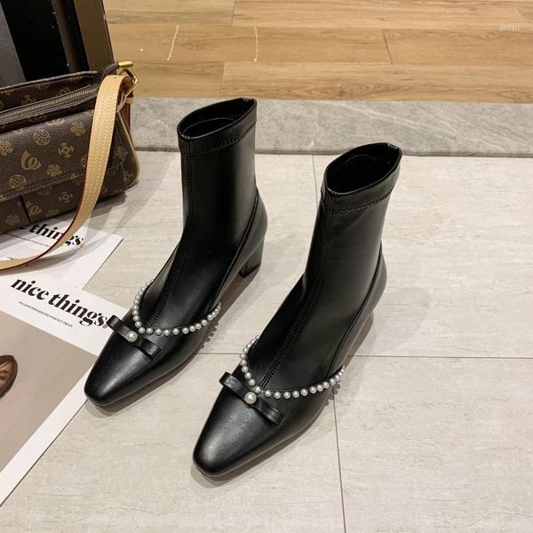 boots 2021 autumn woman pointed toe pearls ankle string bead fashion booties bow mid heel ladies shoe botas mujer 8749g1, Black
boots 2021 autumn woman pointed toe pearls ankle string bead fashion booties bow mid heel ladies shoe botas mujer 8749g1, Black
