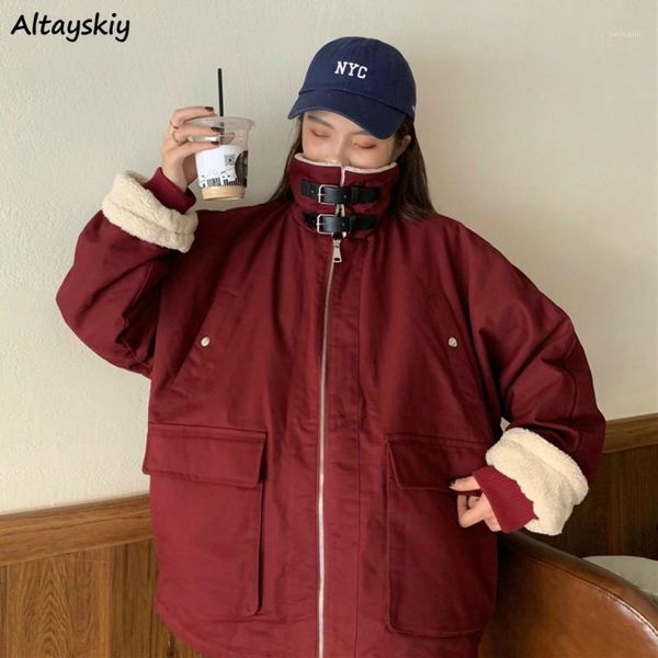 parkas women winter thick velvet chic womens outwear solid couples bf loose streetwear korean casual daily all-match, Black
parkas women winter thick velvet chic womens outwear solid couples bf loose streetwear korean casual daily all-match, Black