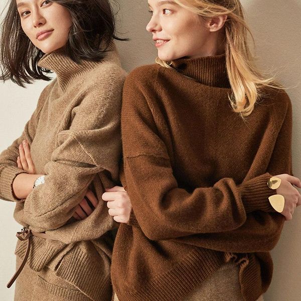 autumn and winter new cashmere sweater women's high-necked pullover loose thick sweater short paragraph knit shirt, White;black
autumn and winter new cashmere sweater women's high-necked pullover loose thick sweater short paragraph knit shirt, White;black