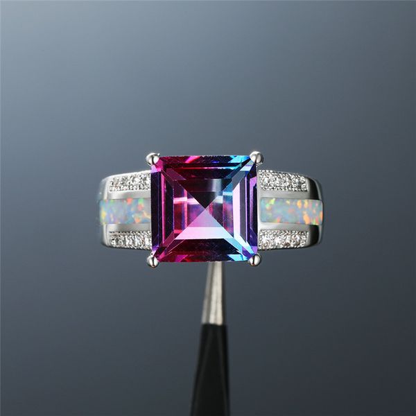 vintage female rainbow crystal stone ring charm white opal wedding rings for women cute silver color square engagement ring, Slivery;golden
vintage female rainbow crystal stone ring charm white opal wedding rings for women cute silver color square engagement ring, Slivery;golden