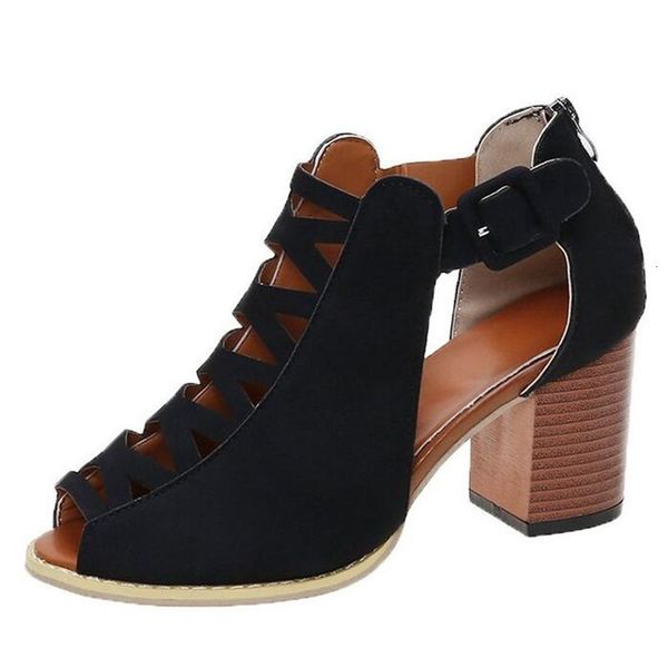 2021 will see women's coarse-heeled hollow-heel sandals, retro-fish mouth. 6tye, Black
2021 will see women's coarse-heeled hollow-heel sandals, retro-fish mouth. 6tye, Black