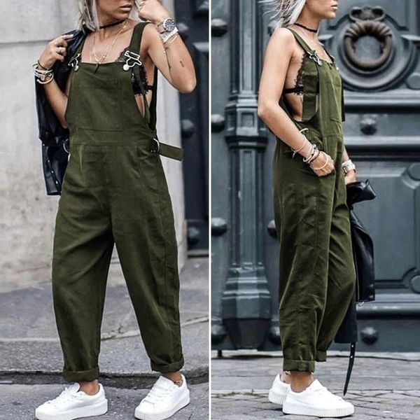 women fashion sleeveless bib dungarees solid jumpsuits pockets work overalls plus size casual harem pant long playsuits, Black;white
women fashion sleeveless bib dungarees solid jumpsuits pockets work overalls plus size casual harem pant long playsuits, Black;white