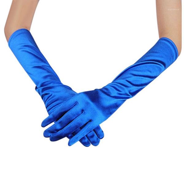 fingerless gloves klv womens satin long opera evening party prom costume z09131, Blue;gray
fingerless gloves klv womens satin long opera evening party prom costume z09131, Blue;gray
