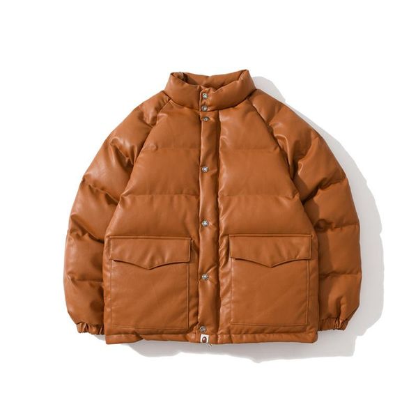 jacket fall winter men thick pattern brown casual pu leather coat warm heated padded clothing with zipper, Black
jacket fall winter men thick pattern brown casual pu leather coat warm heated padded clothing with zipper, Black