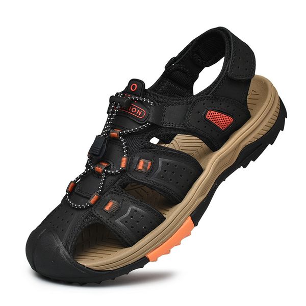 of new design men casual outdoor shoes walks genuine leather travel toe sandals alias hombre zapatos ibrb, Black
of new design men casual outdoor shoes walks genuine leather travel toe sandals alias hombre zapatos ibrb, Black