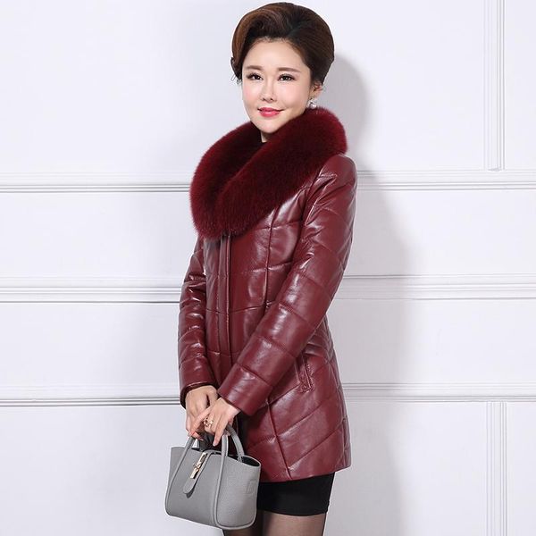 women's leather & faux genuine jacket natural sheepskin coats women thick warm alpaca liner winter jackets real fur collar dms-a82 s, Black
women's leather & faux genuine jacket natural sheepskin coats women thick warm alpaca liner winter jackets real fur collar dms-a82 s, Black