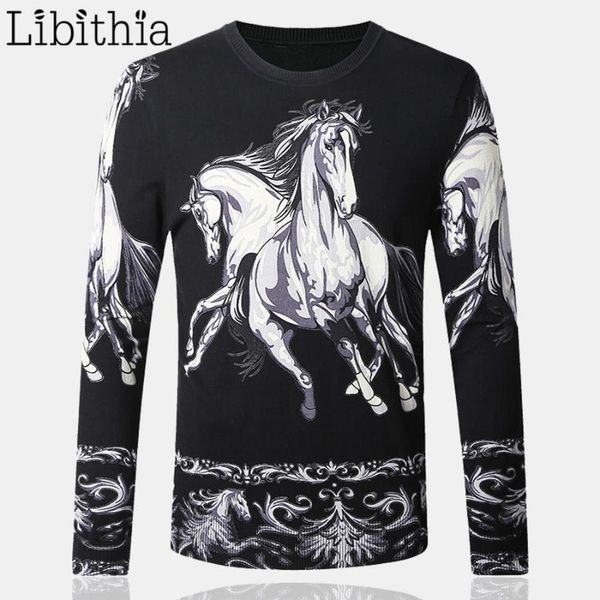 men horse printed round neck sweater 2016 autumn winter men thin cotton knitwear pullover casual slim fit clothes male k1161, White;black
men horse printed round neck sweater 2016 autumn winter men thin cotton knitwear pullover casual slim fit clothes male k1161, White;black