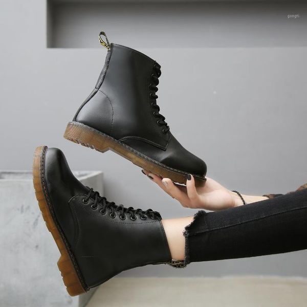 boots solid leather ankle for women shoes woman thick soled mid heels round toe lace up winter botas mujer plus size1, Black
boots solid leather ankle for women shoes woman thick soled mid heels round toe lace up winter botas mujer plus size1, Black
