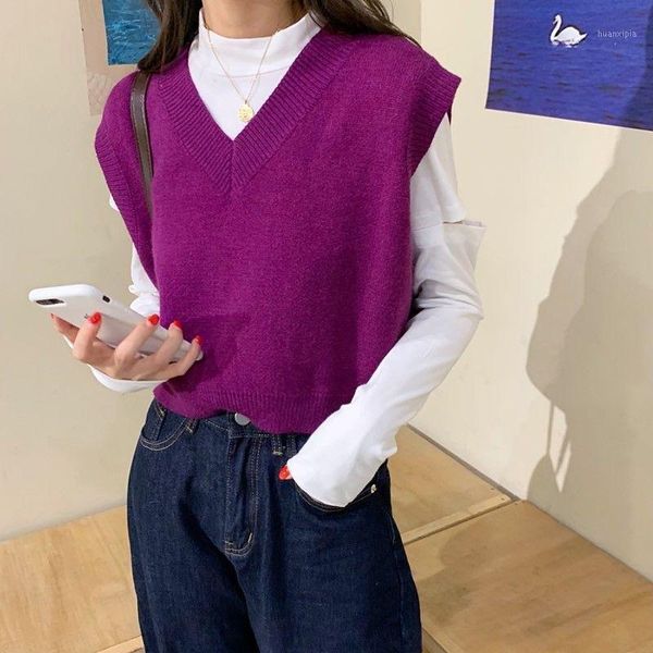 casual tank women autumn 2020 korean style cute v neck knitted sweater vest sleeveless pullover waistcoat purple t5011, Black;white
casual tank women autumn 2020 korean style cute v neck knitted sweater vest sleeveless pullover waistcoat purple t5011, Black;white