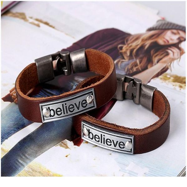 eif dock couples bracelets friend women men bracelet \"believe \"pu leather fashion punk leather men's cuff bracelet qylruy
eif dock couples bracelets friend women men bracelet \"believe \"pu leather fashion punk leather men's cuff bracelet qylruy