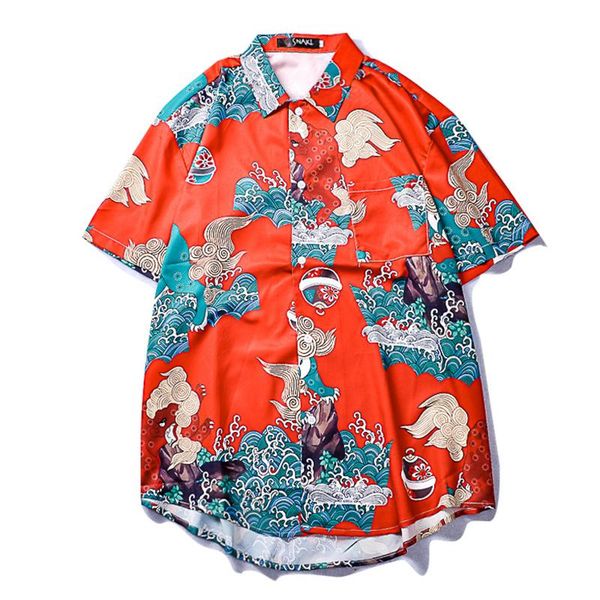 2020 chinese traditional printed men's shirt short sleeve hip hop shirts men red shirts camiseta masculina streetwear, White;black
2020 chinese traditional printed men's shirt short sleeve hip hop shirts men red shirts camiseta masculina streetwear, White;black