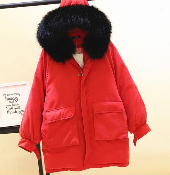 winter clothing new korean style long parka women large hair collar pocket loose oversize warm bread coat padded cotton-padded1, Black
winter clothing new korean style long parka women large hair collar pocket loose oversize warm bread coat padded cotton-padded1, Black