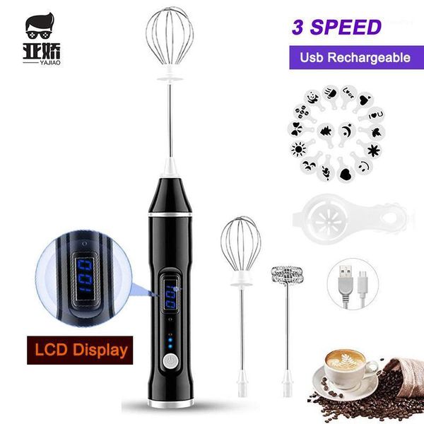 yajiao lcd display milk frother electric handheld blender usb rechargeable 3-speed mixer for coffee,egg, milk latte, cappuccino1
yajiao lcd display milk frother electric handheld blender usb rechargeable 3-speed mixer for coffee,egg, milk latte, cappuccino1