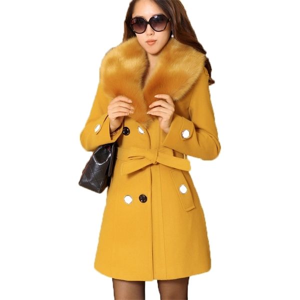 women's blend coat winter lapel wool coat fur collar medium long trench coat for womens casual slim warm overcoat big size 5xlx1020, Black
women's blend coat winter lapel wool coat fur collar medium long trench coat for womens casual slim warm overcoat big size 5xlx1020, Black