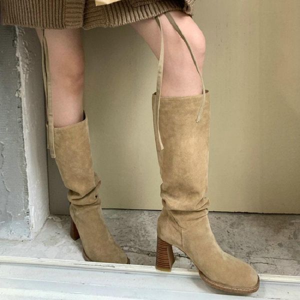 boots sianie tianie genuine nubuck suede leather women designers pleated knee-high block high heels woman shoes, Black
boots sianie tianie genuine nubuck suede leather women designers pleated knee-high block high heels woman shoes, Black