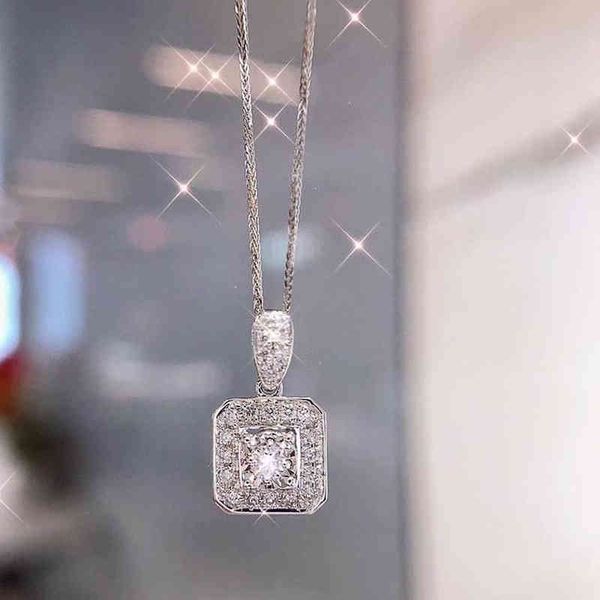huitan trendy women's necklace with brilliant cubic zircon simple square design pendant delicate female accessories gift jewelry, Silver
huitan trendy women's necklace with brilliant cubic zircon simple square design pendant delicate female accessories gift jewelry, Silver
