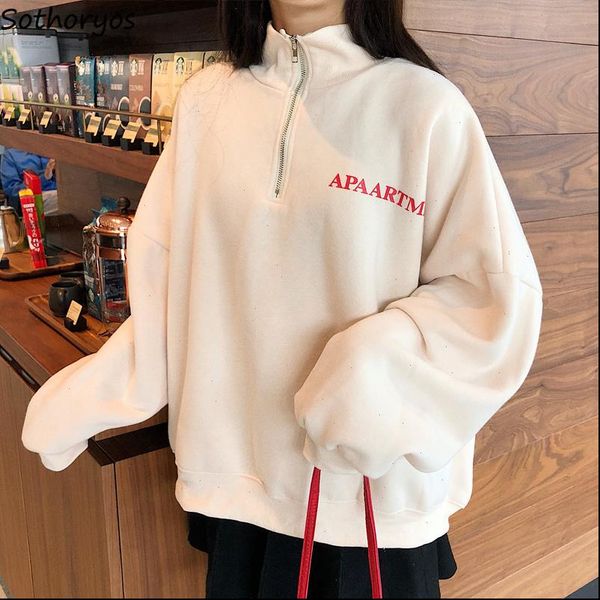 hoodies women stand collar thicker letter printed loose leisure sweatshirts womens korean style harajuku all match pullovers, Black
hoodies women stand collar thicker letter printed loose leisure sweatshirts womens korean style harajuku all match pullovers, Black