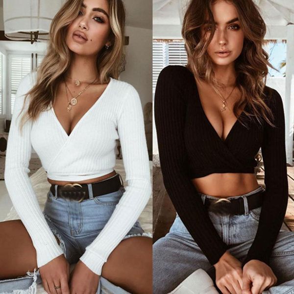 женская мода с длинным рукавом v-образным вырезом bodycon crop top дамы короткие футболки повязка повязка, White
женская мода с длинным рукавом v-образным вырезом bodycon crop top дамы короткие футболки повязка повязка, White