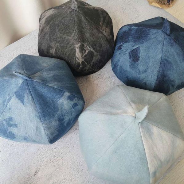 women girl french artist beanie tie-dyed cowboy hat vintage durable painter beret warm breathable walking cap with small tail, Blue;gray
women girl french artist beanie tie-dyed cowboy hat vintage durable painter beret warm breathable walking cap with small tail, Blue;gray