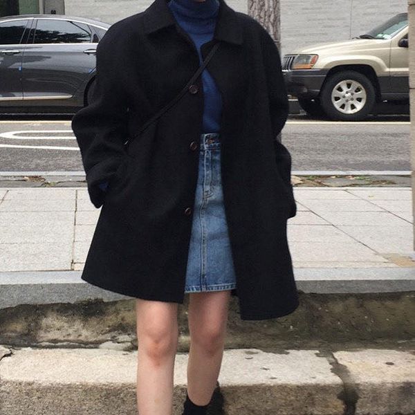 female autumn long sleeve wool jacket only breasted fashion turn down feminine causal mixtures released winter outwear 2020 ip0n, Black
female autumn long sleeve wool jacket only breasted fashion turn down feminine causal mixtures released winter outwear 2020 ip0n, Black