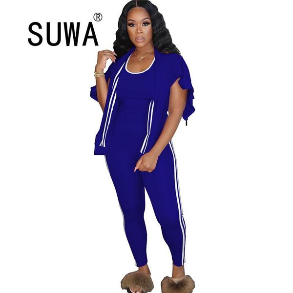 jogger tracksuit 3 piece set women long sleeve coats jackets tank high waist pants sportswear casual home wear, Gray
jogger tracksuit 3 piece set women long sleeve coats jackets tank high waist pants sportswear casual home wear, Gray