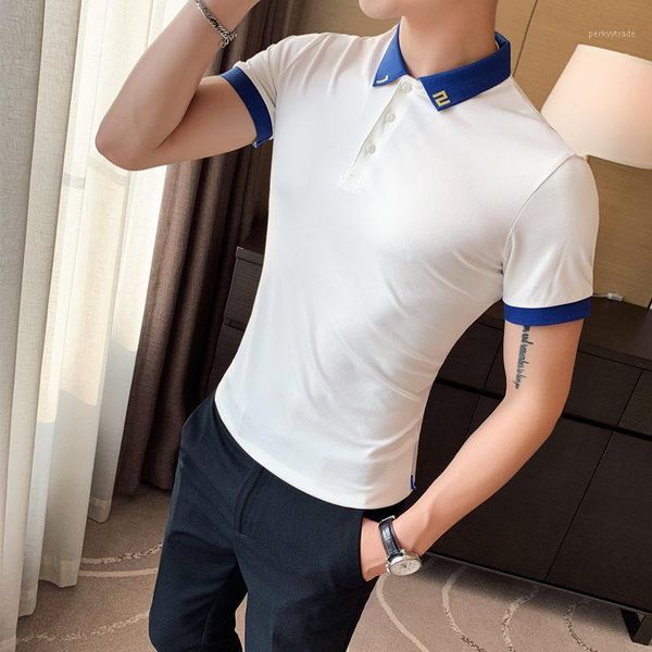 men's polos summer short sleeve men shirt fashion turn down collar homme slim fit streetwear men's casual 3xl1, White;black
men's polos summer short sleeve men shirt fashion turn down collar homme slim fit streetwear men's casual 3xl1, White;black