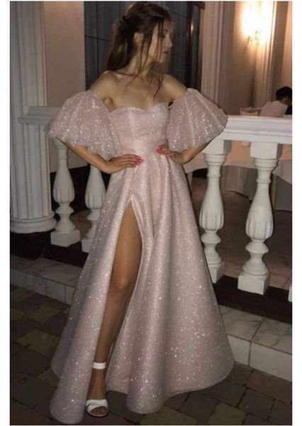 light pink 2020 sparkly sweetheart a-line off shoulder sequined vestaglia donna high side slit evening dresses long prom dresses, Black
light pink 2020 sparkly sweetheart a-line off shoulder sequined vestaglia donna high side slit evening dresses long prom dresses, Black