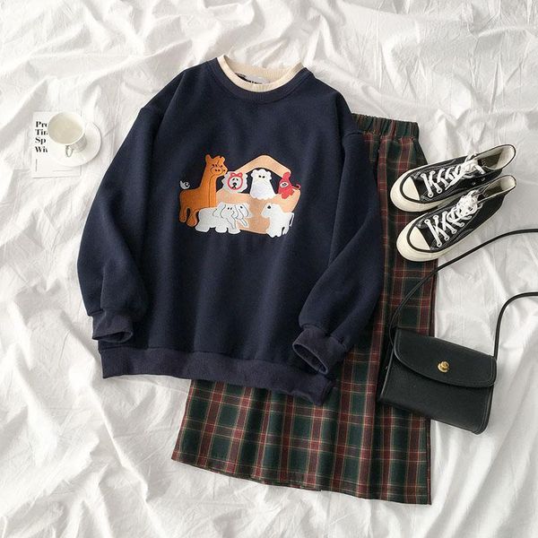 preppy style thicken warm women suits winter new o-neck sweatshirts and high waist a-line knee-length skirts sets, Gray
preppy style thicken warm women suits winter new o-neck sweatshirts and high waist a-line knee-length skirts sets, Gray